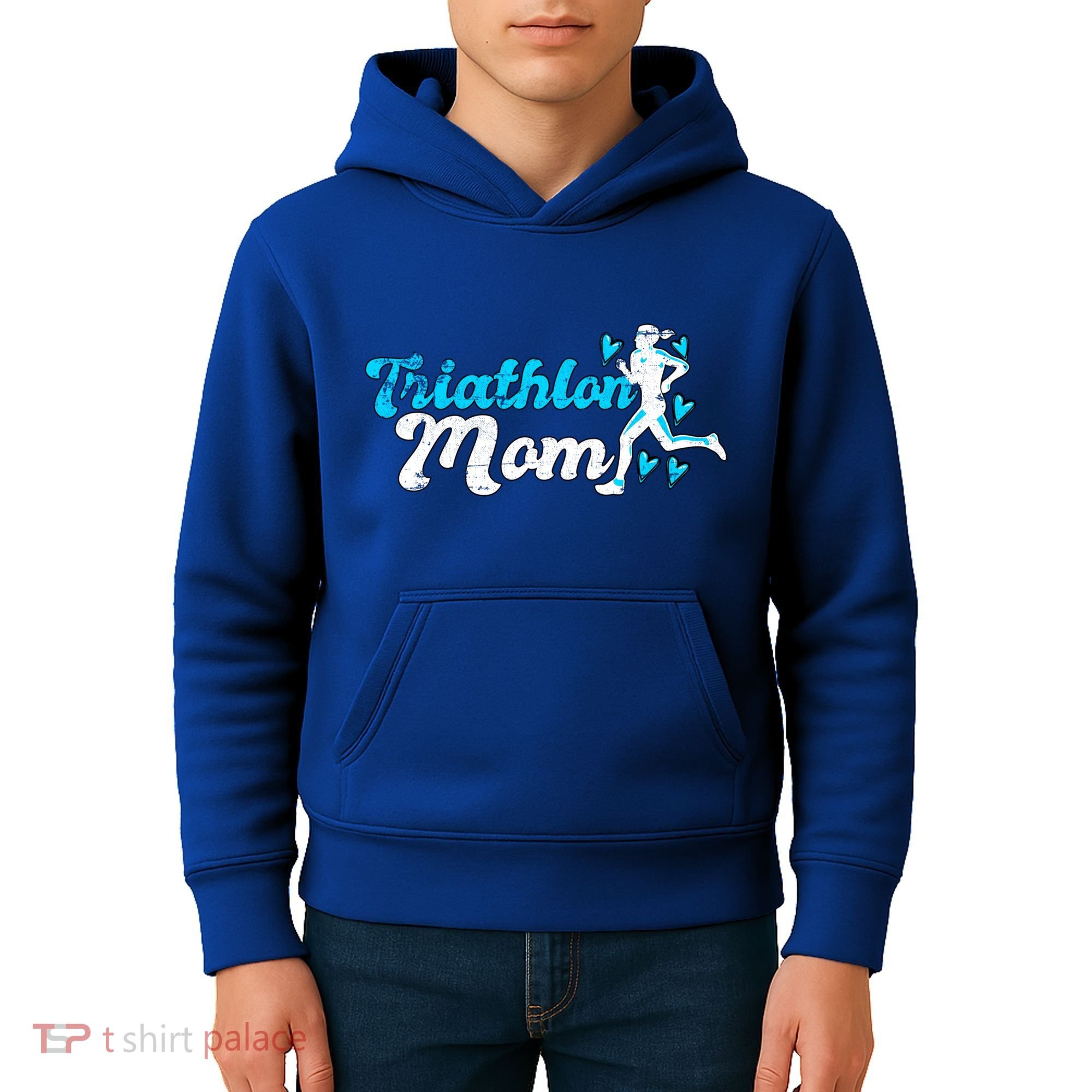 Triathlon Mom For Triathletes Mother Grunge Gift Kids Hoodie