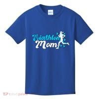 Triathlon Mom For Triathletes Mother Grunge Gift Kids T-Shirt thumb 0