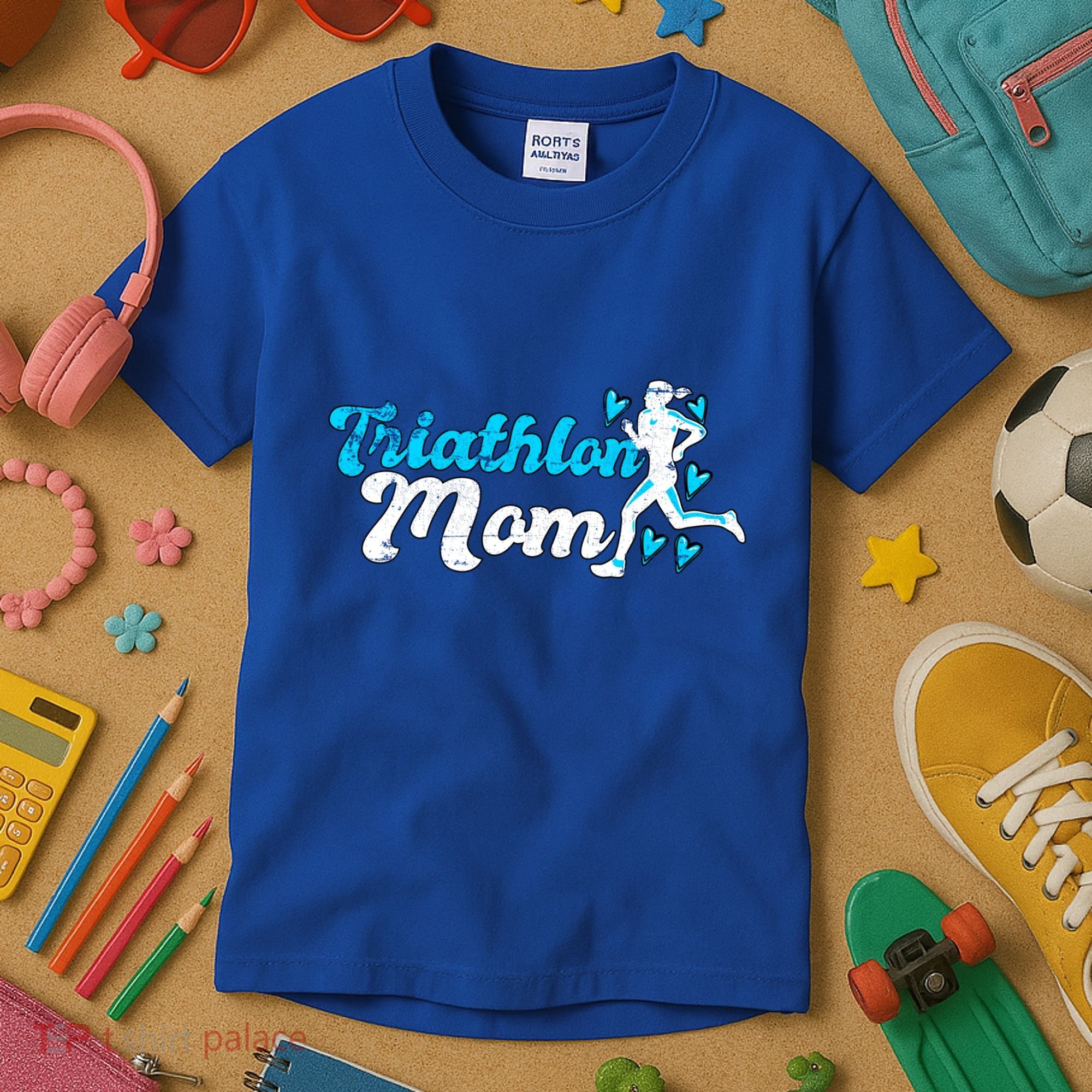 Triathlon Mom For Triathletes Mother Grunge Gift Kids T-Shirt