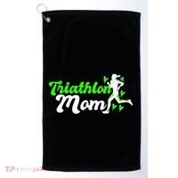 Triathlon Mom For Triathletes Mother Cute Gift Golf Towel thumb 0