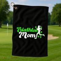 Triathlon Mom For Triathletes Mother Cute Gift Golf Towel thumb 1