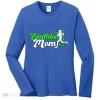 Triathlon Mom For Triathletes Mother Cute Gift Women's Long Sleeve Shirt thumb 0