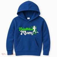 Triathlon Mom For Triathletes Mother Cute Gift Kids Hoodie thumb 0