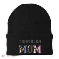 Triathlon Mom Funny Triathlete Swimming Cycling Running Meaningful Gift Beanie thumb 0