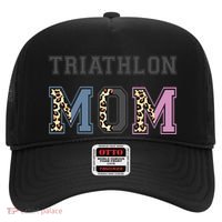 Triathlon Mom Funny Triathlete Swimming Cycling Running Meaningful Gift Hat thumb 0
