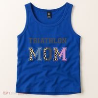 Triathlon Mom Funny Triathlete Swimming Cycling Running Meaningful Gift Tank Top thumb 2