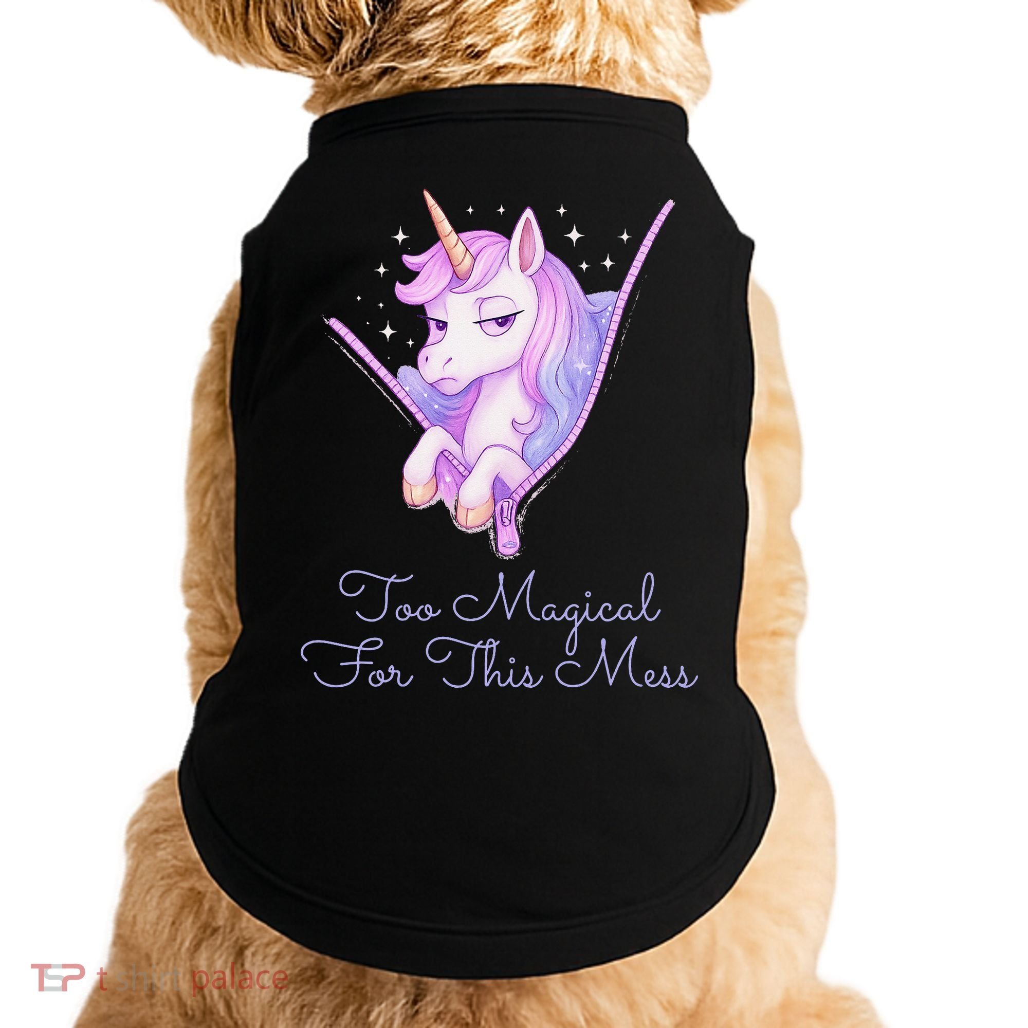 Too Magical For This Mess Funny Anti Social Unicorn Doggie Tank