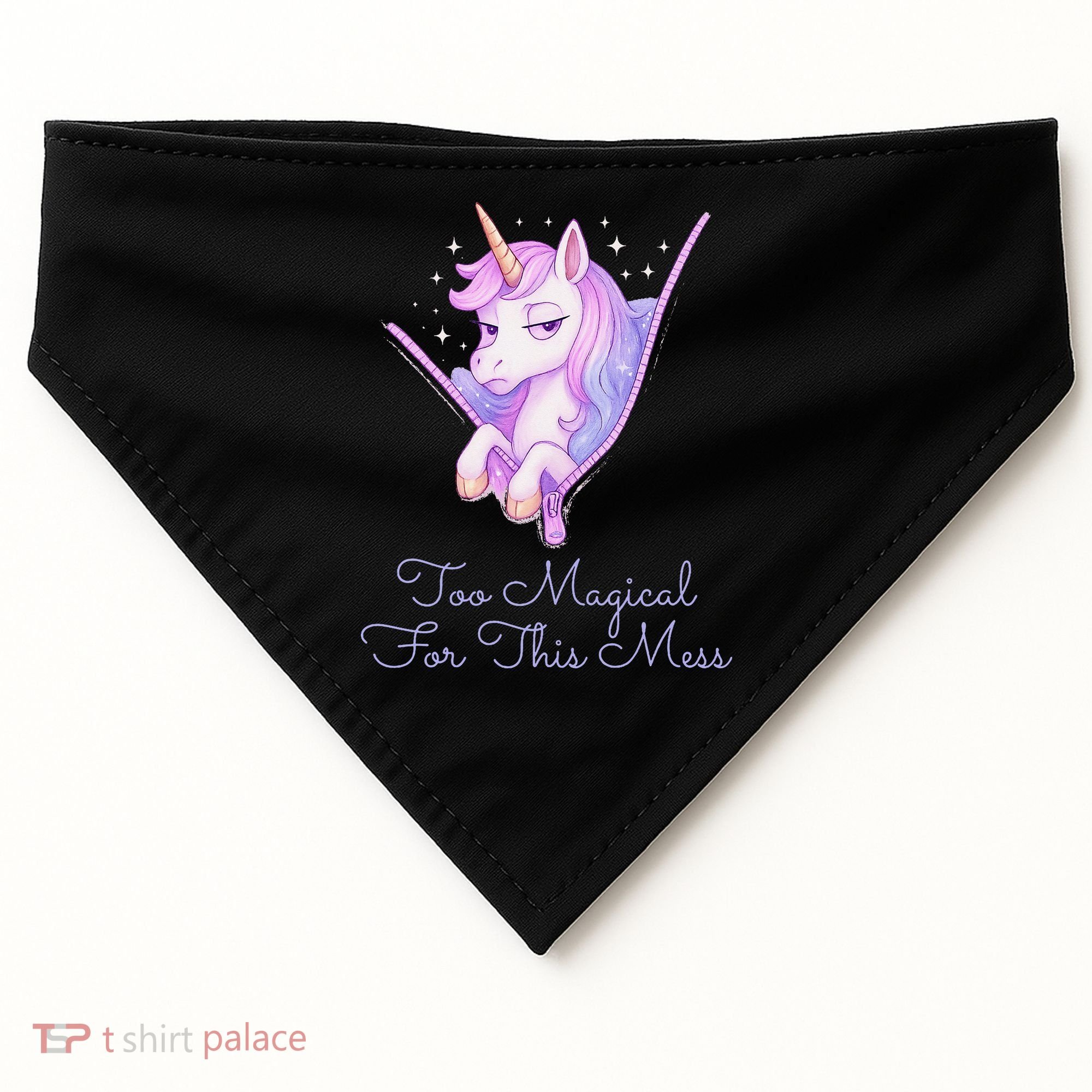 Too Magical For This Mess Funny Anti Social Unicorn USA-Made Doggie Bandana