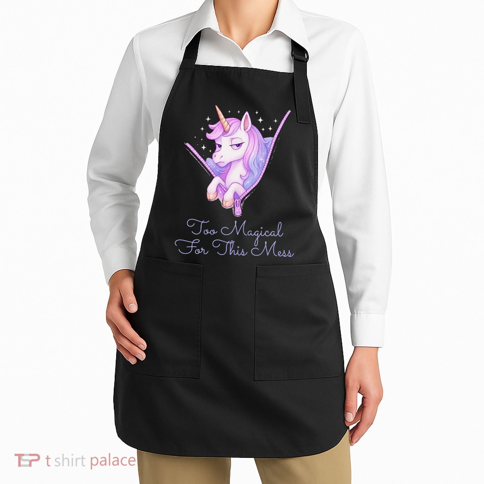 Too Magical For This Mess Funny Anti Social Unicorn Apron