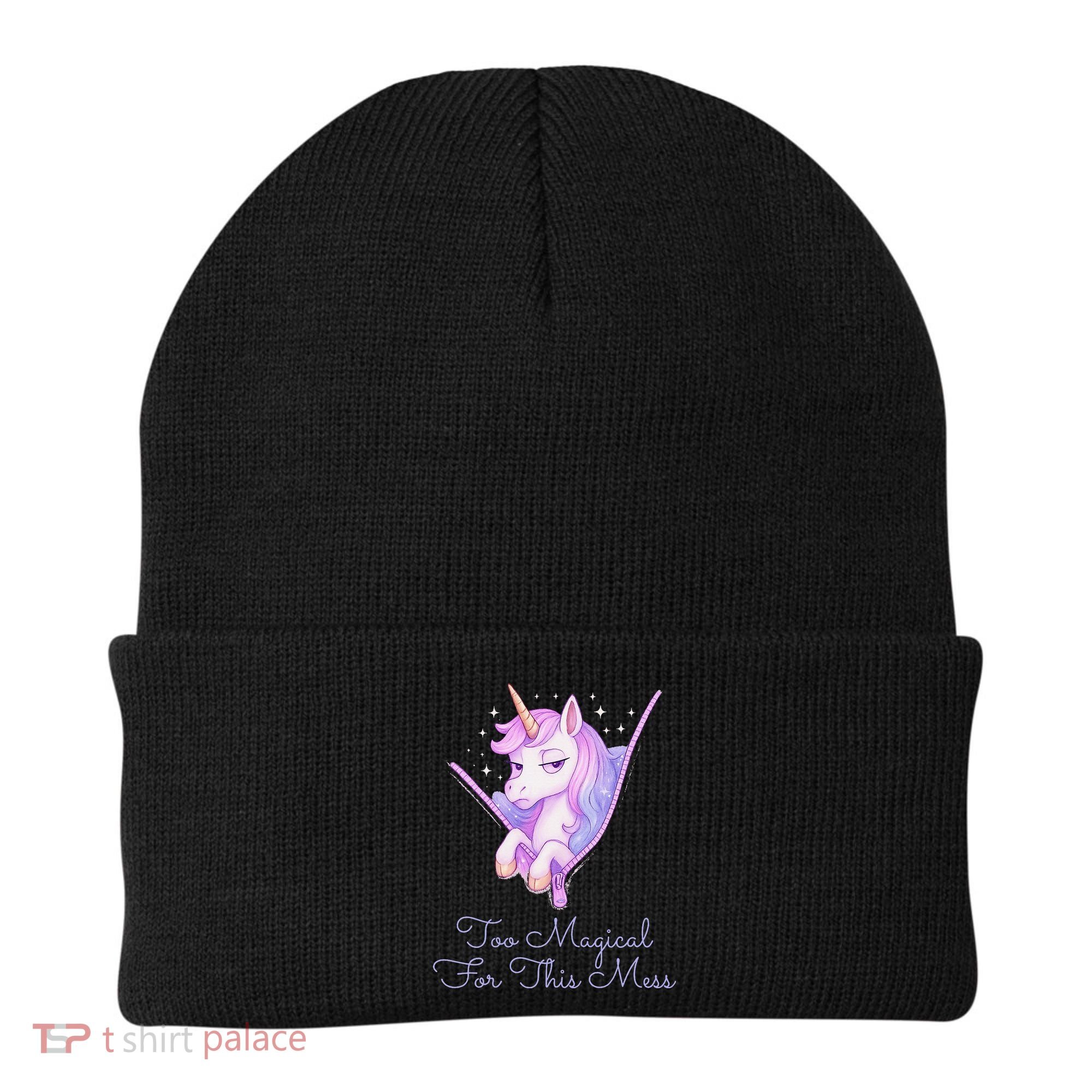 Too Magical For This Mess Funny Anti Social Unicorn Beanie