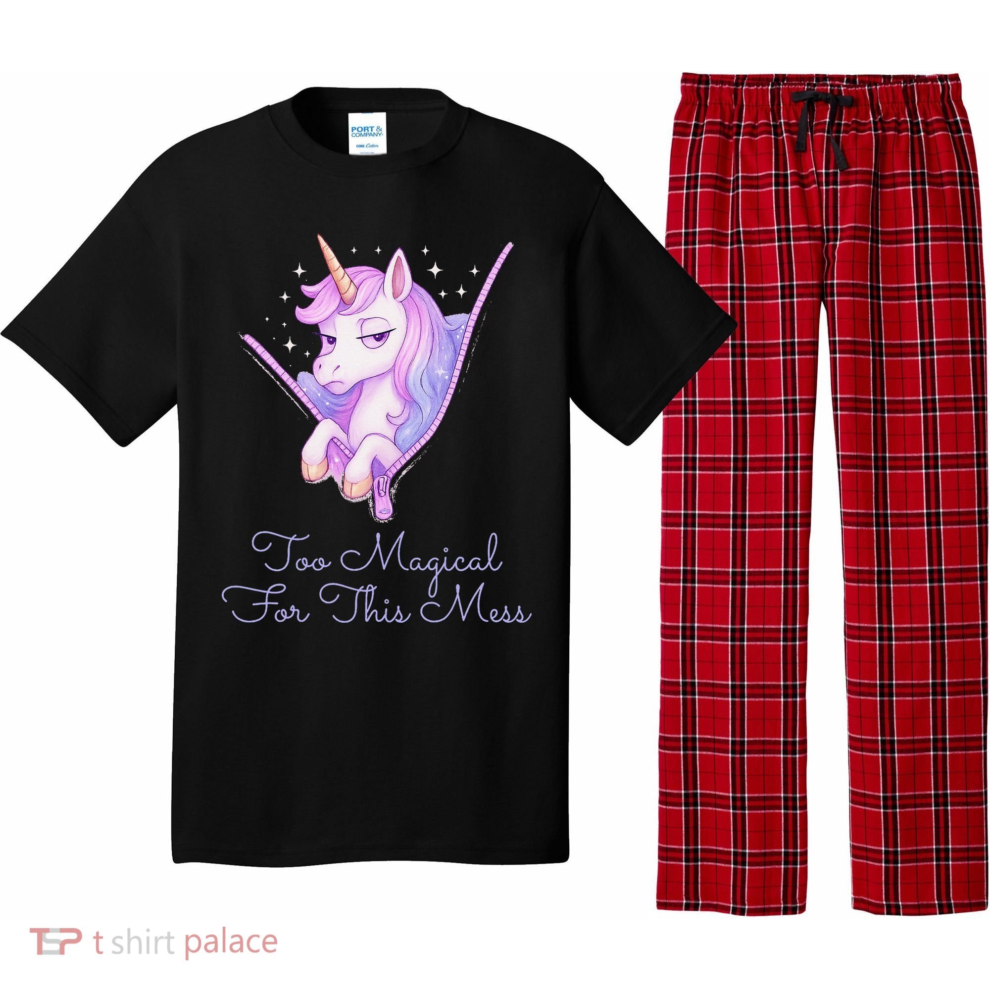 Too Magical For This Mess Funny Anti Social Unicorn Pajama Set