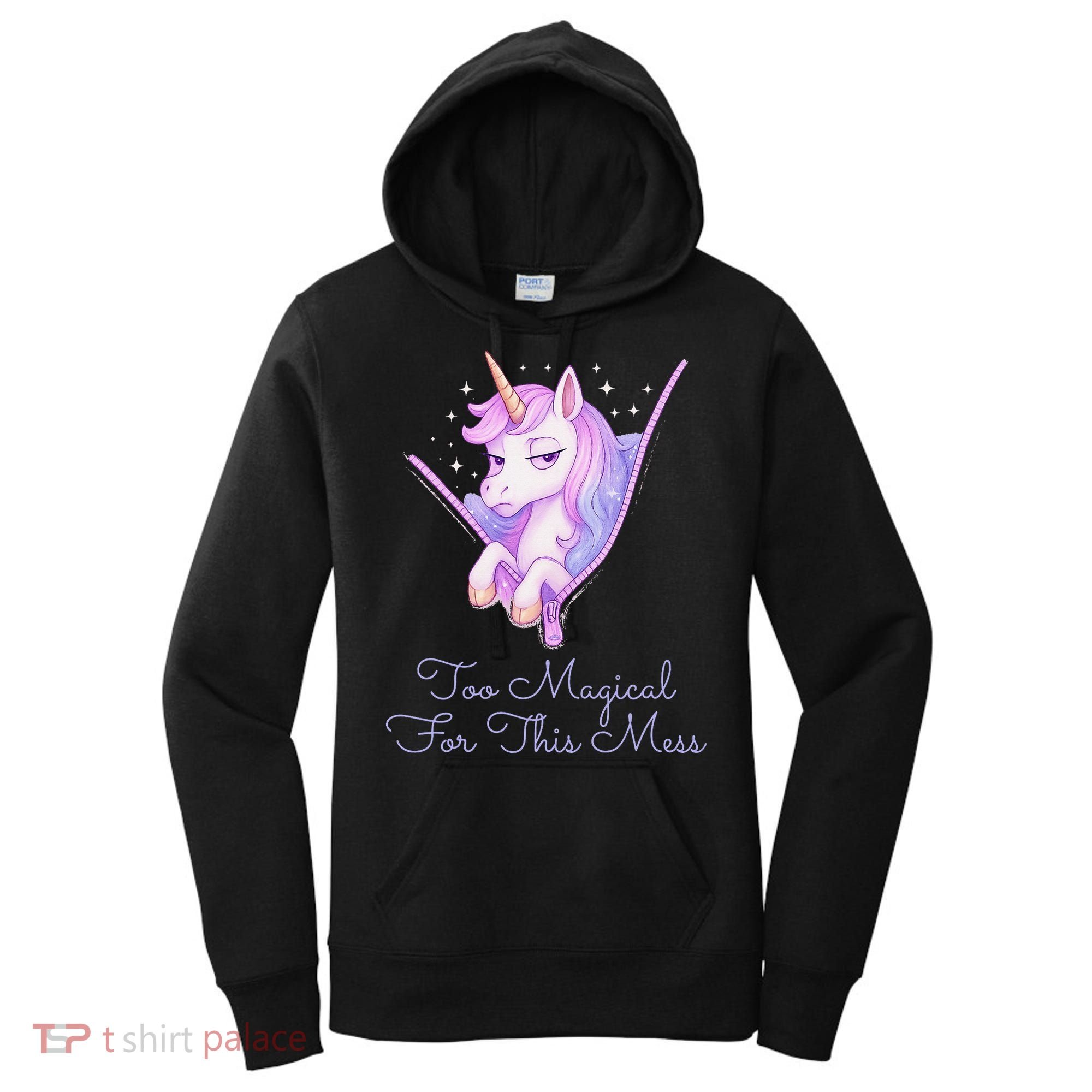 Too Magical For This Mess Funny Anti Social Unicorn Women's Hoodie