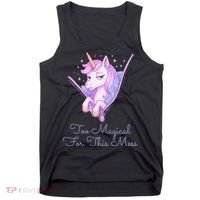 Too Magical For This Mess Funny Anti Social Unicorn Tank Top thumb 0