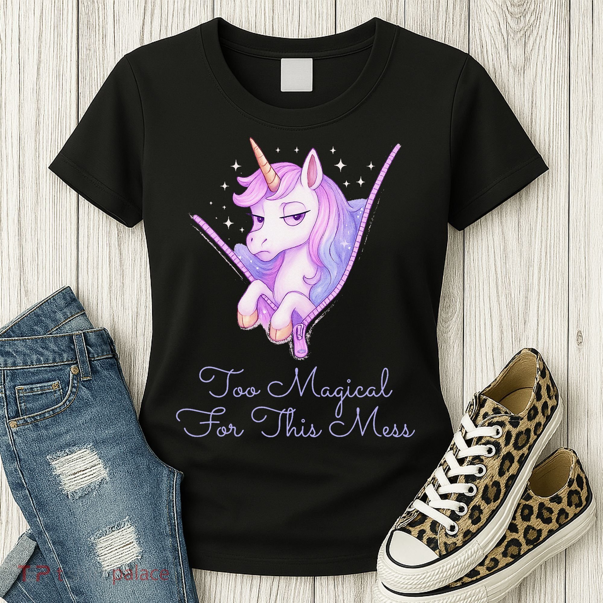 Too Magical For This Mess Funny Anti Social Unicorn Women's T-Shirt