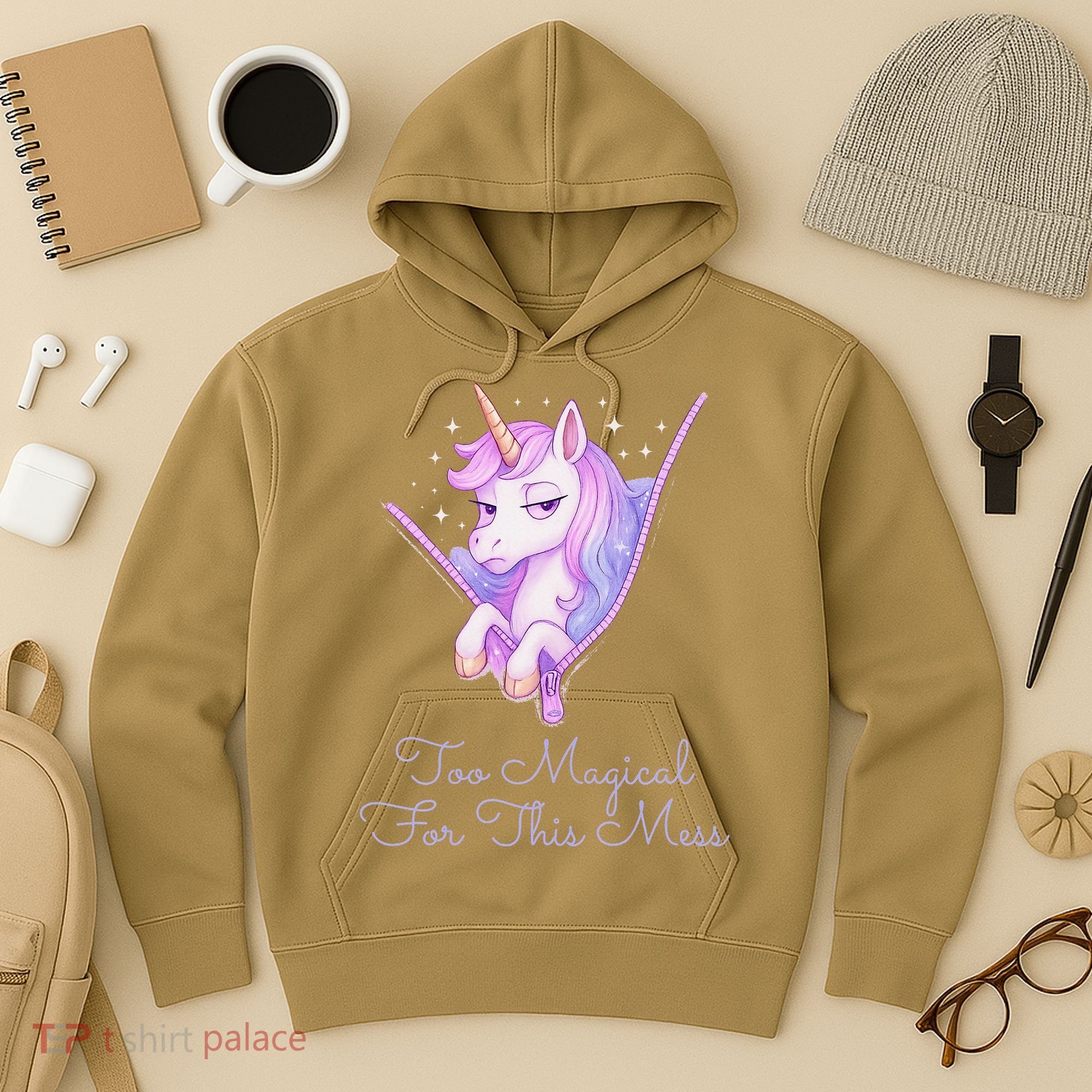 Too Magical For This Mess Funny Anti Social Unicorn Hoodie