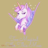 Too Magical For This Mess Funny Anti Social Unicorn Polo thumb 2