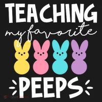 Teaching My Favorite Peeps Easter Teacher Cute Pajama Set thumb 2