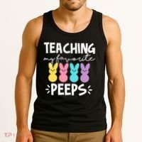 Teaching My Favorite Peeps Easter Teacher Cute Tank Top thumb 3