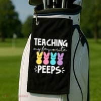 Teaching My Favorite Peeps Easter Teacher Cute Golf Towel thumb 2