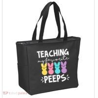 Teaching My Favorite Peeps Easter Teacher Cute Tote Bag thumb 2