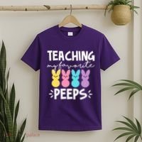 Teaching My Favorite Peeps Easter Teacher Cute T-Shirt thumb 2