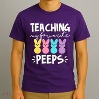 Teaching My Favorite Peeps Easter Teacher Cute T-Shirt thumb 3