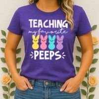 Teaching My Favorite Peeps Easter Teacher Cute Women's T-Shirt thumb 2