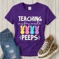 Teaching My Favorite Peeps Easter Teacher Cute Women's T-Shirt thumb 3