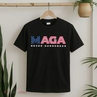 Trump Maga Freedom Never Surrender 4th Of July 2024 Usa Flag Hoodie T-Shirt thumb 2