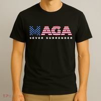 Trump Maga Freedom Never Surrender 4th Of July 2024 Usa Flag Hoodie T-Shirt thumb 3