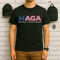 Trump Maga Freedom Never Surrender 4th Of July 2024 Usa Flag Hoodie T-Shirt thumb 6