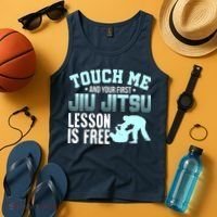 Touch Me First Jiu Jitsu Lesson Is Free Brazilian BJJ Tank Top thumb 4