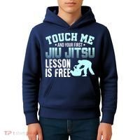 Touch Me First Jiu Jitsu Lesson Is Free Brazilian BJJ Kids Hoodie thumb 4