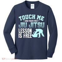 Touch Me First Jiu Jitsu Lesson Is Free Brazilian BJJ Kids Long Sleeve Shirt thumb 0
