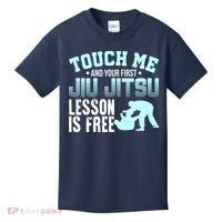 Touch Me First Jiu Jitsu Lesson Is Free Brazilian BJJ Kids T-Shirt thumb 0