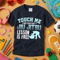 Touch Me First Jiu Jitsu Lesson Is Free Brazilian BJJ Kids T-Shirt thumb 3
