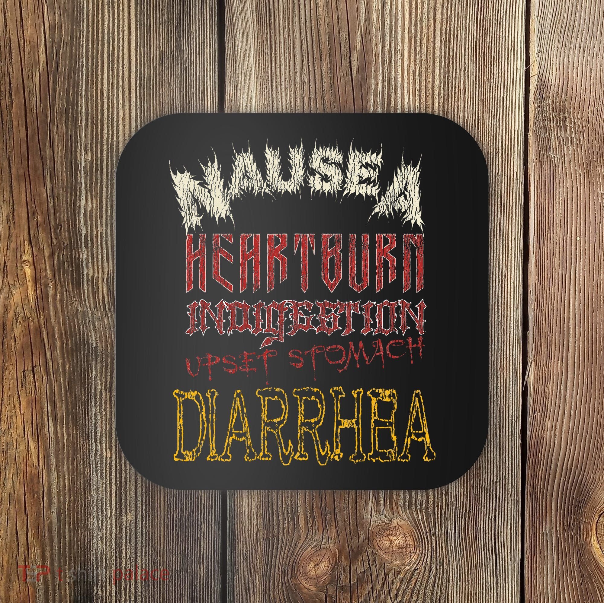 Thrash Metal Funny Heavy Nausea Heartburn Concert Coaster