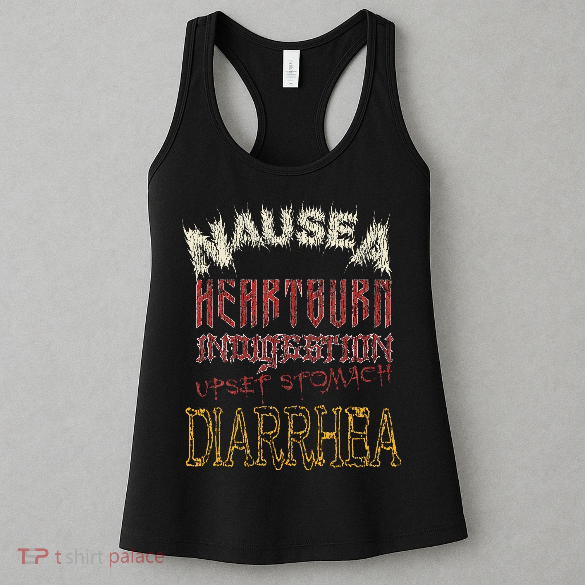 Thrash Metal Funny Heavy Nausea Heartburn Concert Women's Tank Top
