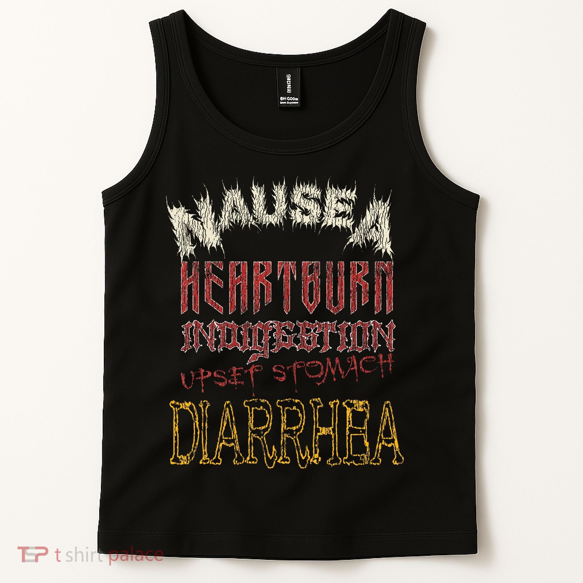 Thrash Metal Funny Heavy Nausea Heartburn Concert Tank Top