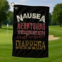 Thrash Metal Funny Heavy Nausea Heartburn Concert Golf Towel thumb 1