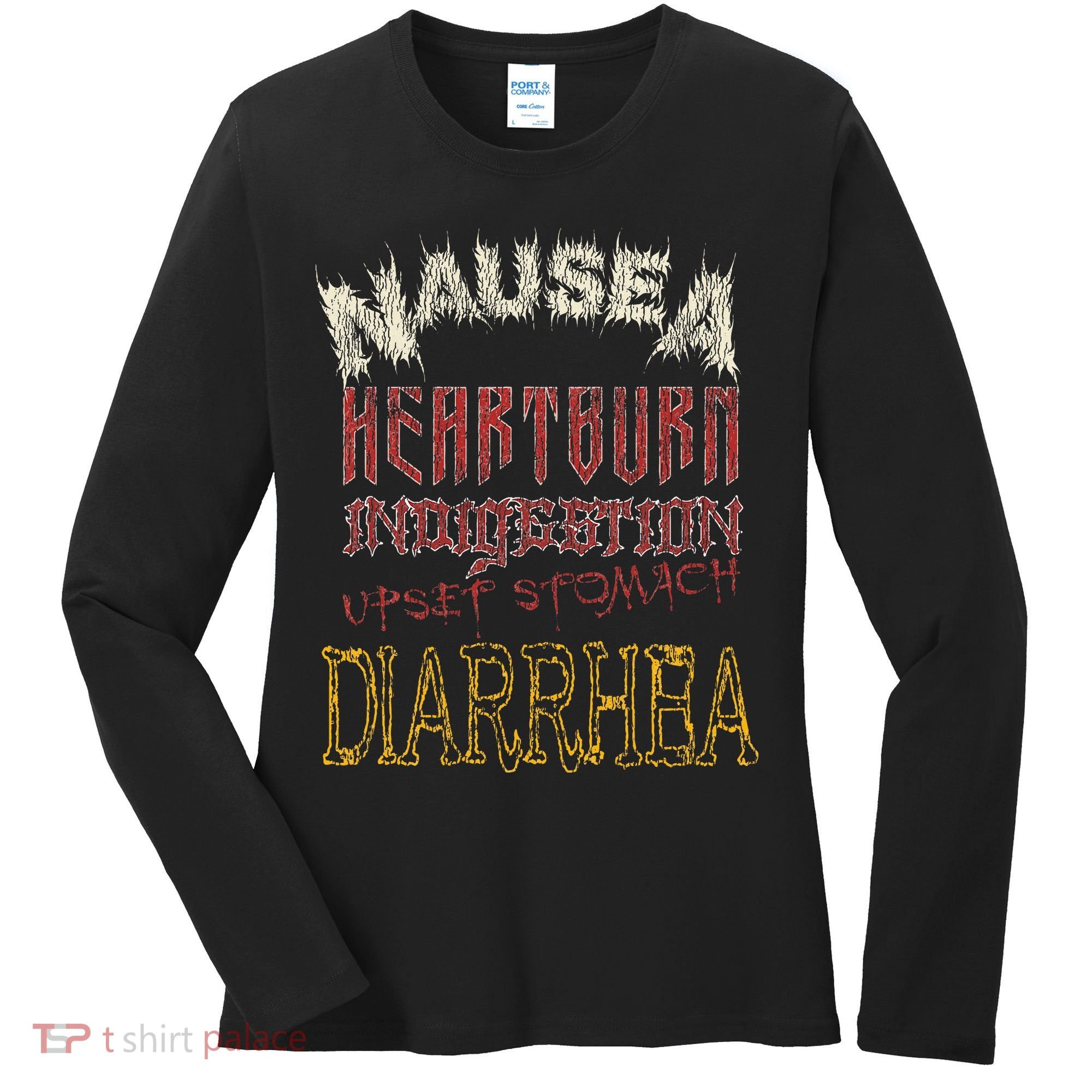 Thrash Metal Funny Heavy Nausea Heartburn Concert Women's Long Sleeve Shirt
