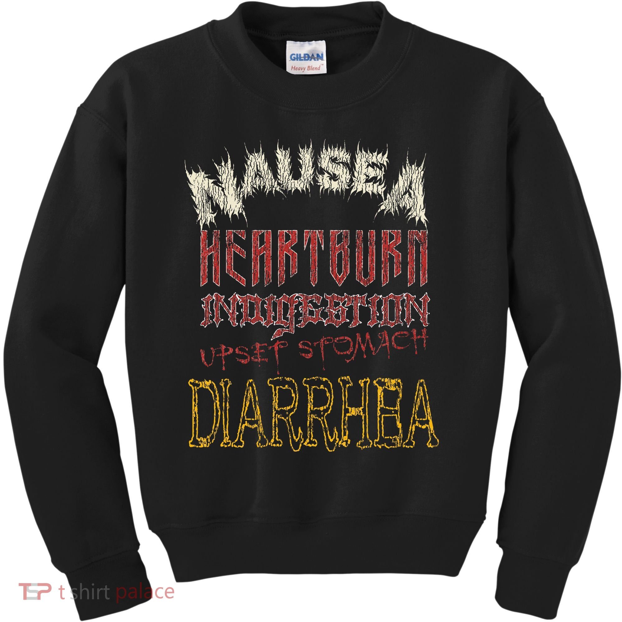 Thrash Metal Funny Heavy Nausea Heartburn Concert Kids Sweatshirt
