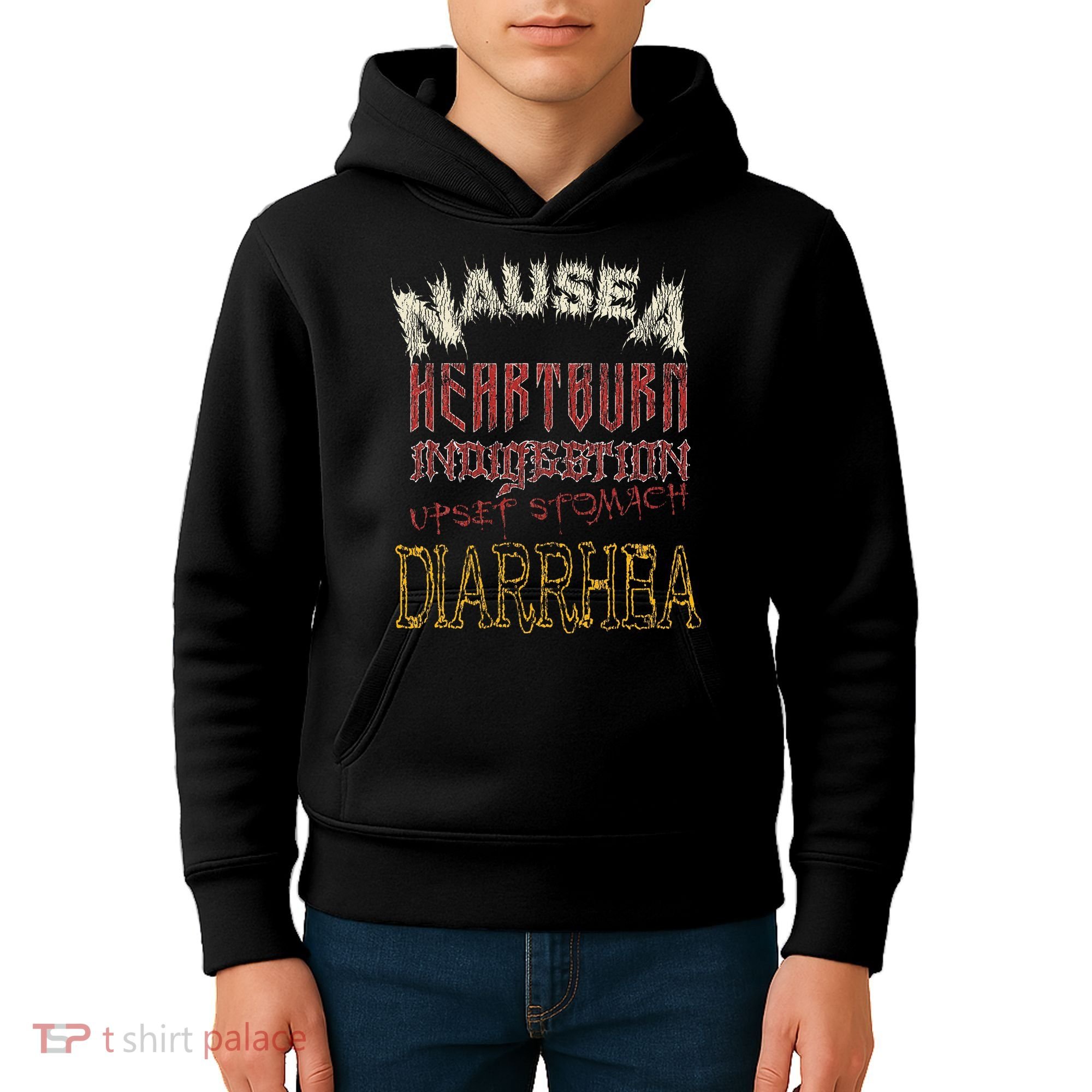 Thrash Metal Funny Heavy Nausea Heartburn Concert Kids Hoodie