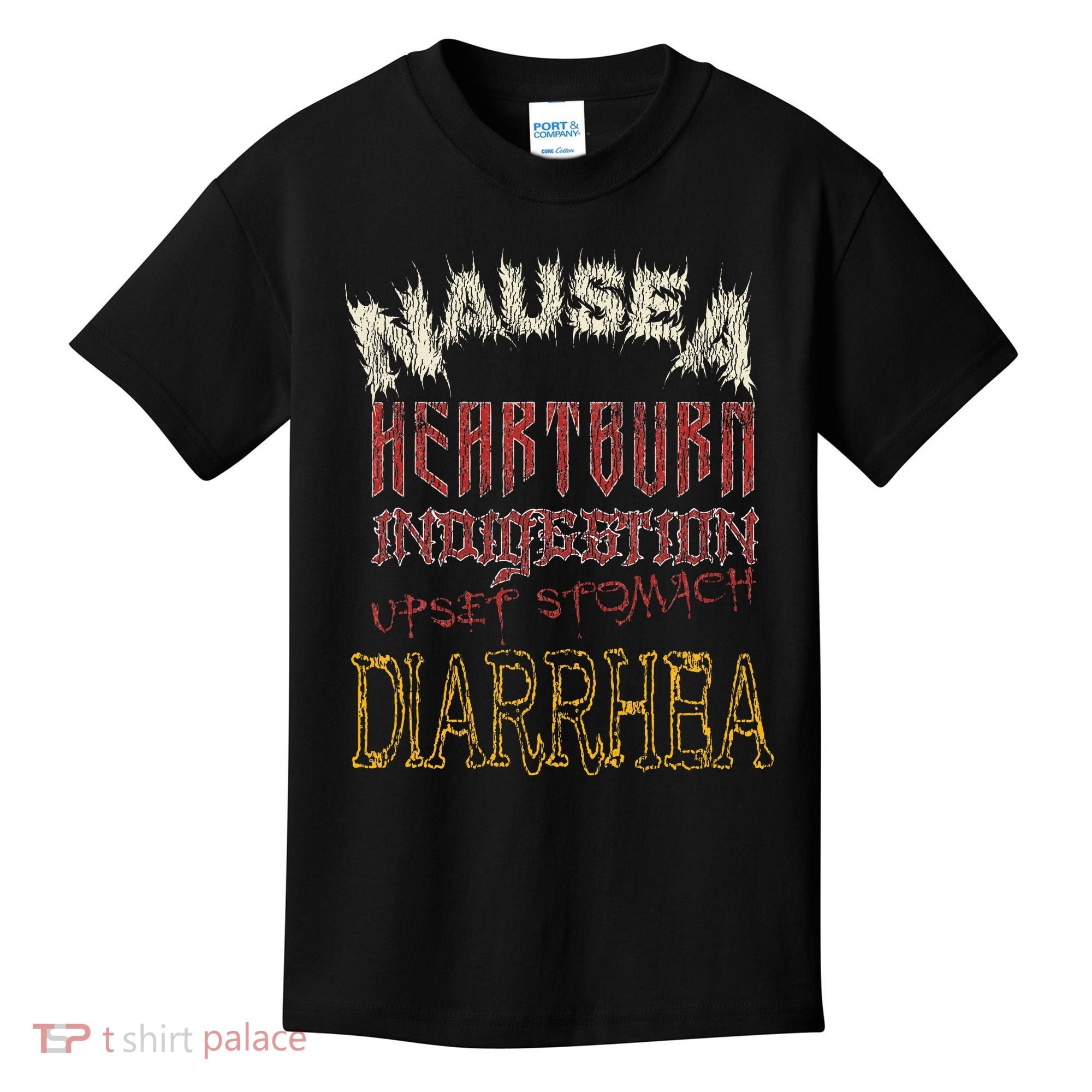 Thrash Metal Funny Heavy Nausea Heartburn Concert Kids T-Shirt