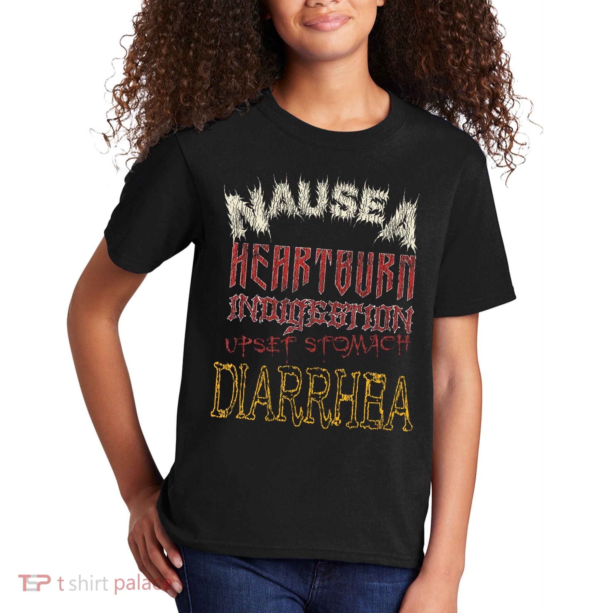 Thrash Metal Funny Heavy Nausea Heartburn Concert Kids T-Shirt