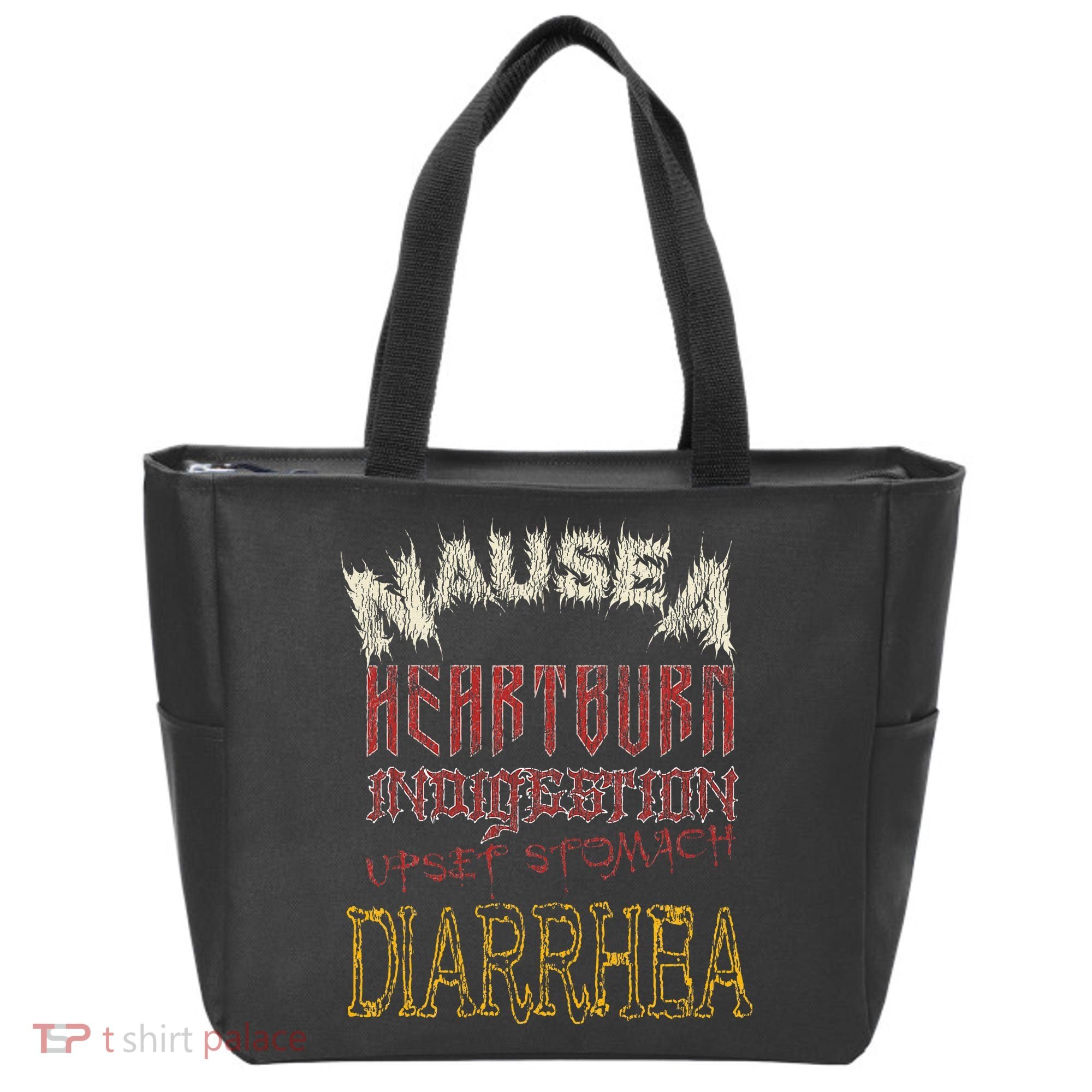 Thrash Metal Funny Heavy Nausea Heartburn Concert Tote Bag