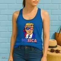 Trump 'Merica Funny Trump Patriot Funny 4th Of July Cool Gift Women's Tank Top thumb 2