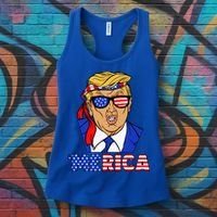 Trump 'Merica Funny Trump Patriot Funny 4th Of July Cool Gift Women's Tank Top thumb 3