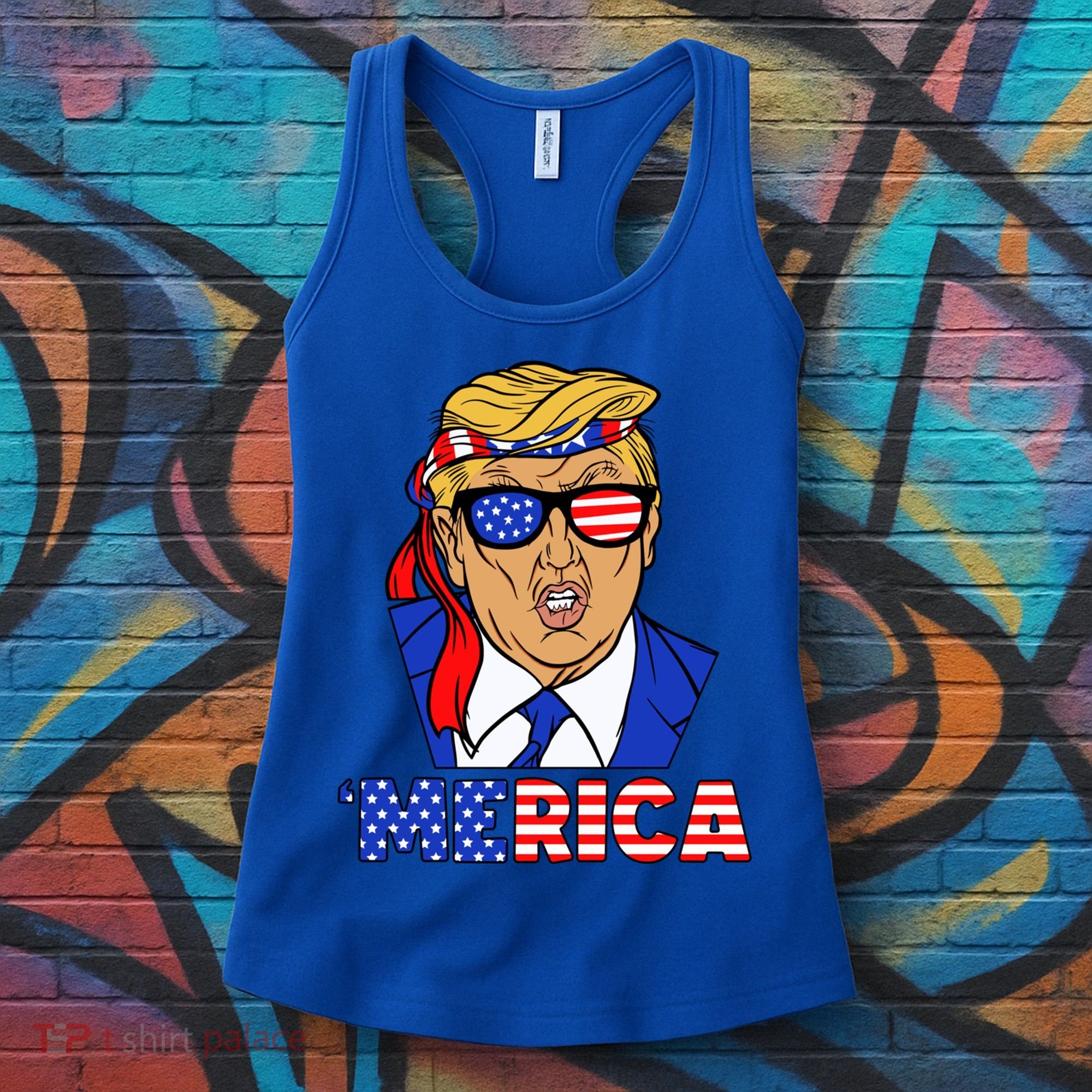 Trump 'Merica Funny Trump Patriot Funny 4th Of July Cool Gift Women's Tank Top