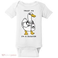 Trust Me Funny IM A Ducktor Doctor Sayings Baby Bodysuit thumb 0